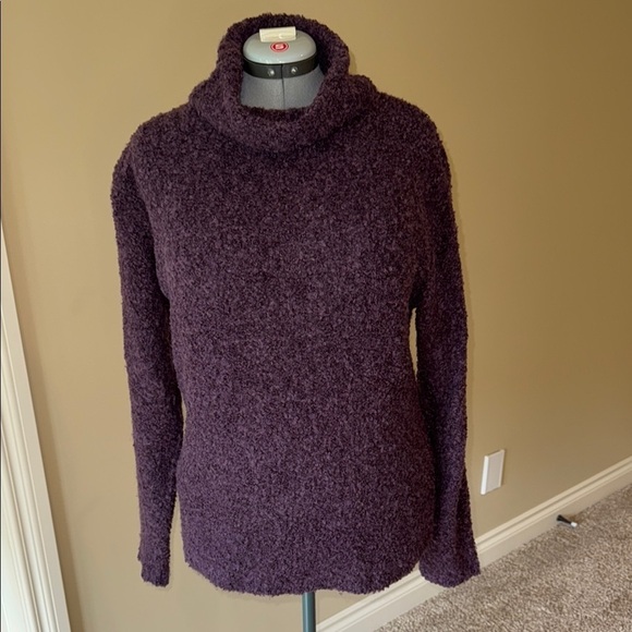 One on One Sweaters - One On One Mohair Blend Sweater Women's Purple Turtleneck
